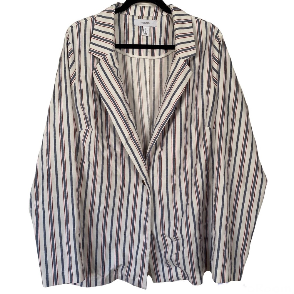 Forever 21+ Pinstripe Mod Blazer Jacket Plus Size 3X Career Casual